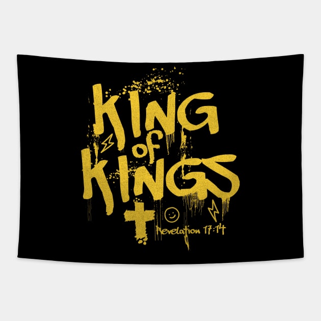 King of Kings Graffiti Revelation 17:14 Tapestry by Contentarama