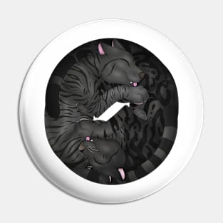 Yin-Yang Cats: Black Tabby Pin