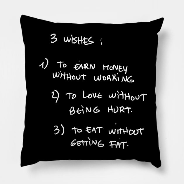 3 WISHES: Pillow by bmron