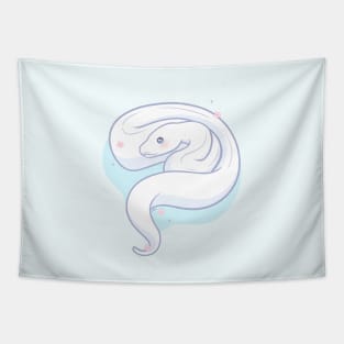 Blue-Eyed Leucistic Ball Python Original Illustration Tapestry