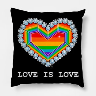 Love is Love gay pride rainbow heart Pillow