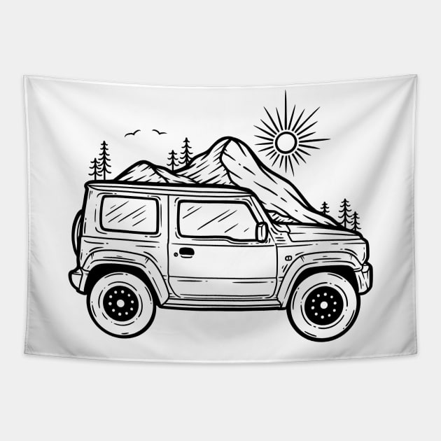 Let’s Go Off-road x Black Tapestry by P7 illustrations 