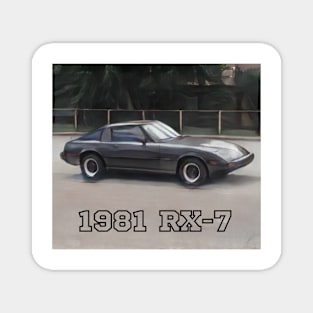 1981 Mazda RX-7 - Cartoon Design Magnet