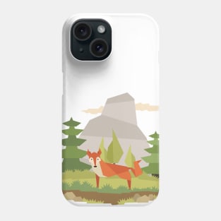 Geometric flat style fox design Phone Case