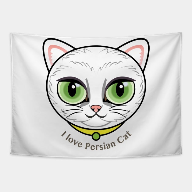 I Love Cat Cat Tapestry by zoneo