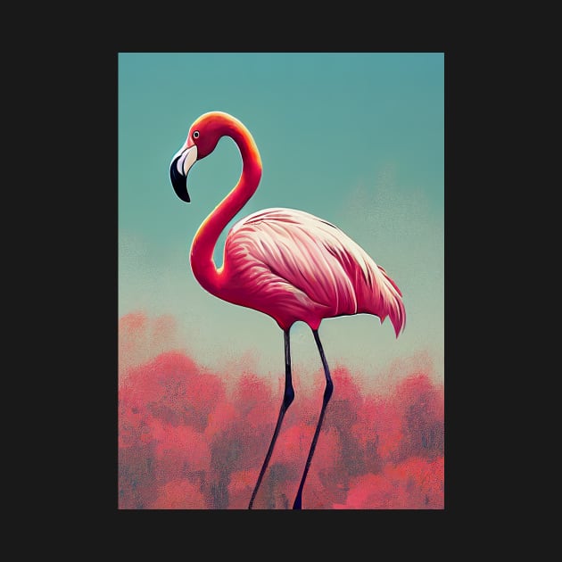 Kitch Flamingo Art by Geminiartstudio