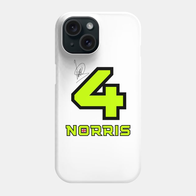 Lando Norris Signature Design Phone Case by Formula Ghostly