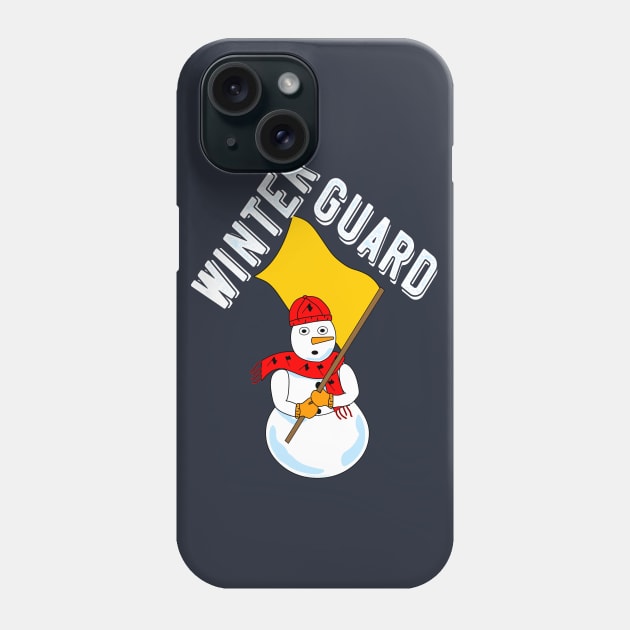 Winter Guard Snowman Rough White Text Phone Case by Barthol Graphics