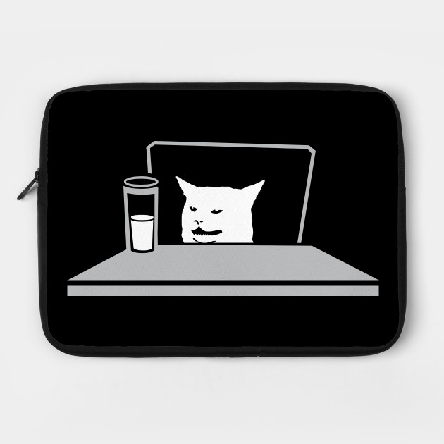 Dinner Table Cat Woman Yelling At Cat Meme Funny Meme Gift Dinner Table Cat Woman Yelling At Cat M Laptop Case Teepublic