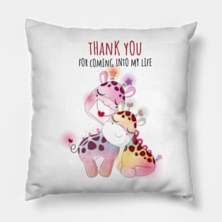 Giraffe Couple Love Pillow