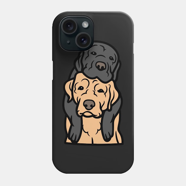 A cute Labrador and a Golden Retriever Drawing | 2 Dogs Sitting With Their Backs To You | For Labrador Owners | For Golden Retriever Owners Phone Case by elhlaouistore