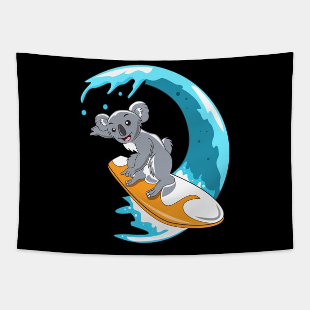 kawaii surfing koala Tapestry by theglaze