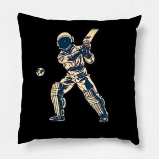 Astronaut Playing Cricket Pillow