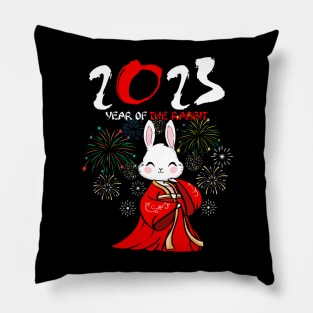 2023 Year Of the Rabbit Chinese New Year 2023 Dabbing Bunny Pillow