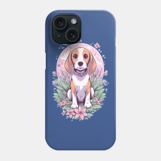 Beagle Dog Flowers Phone Case