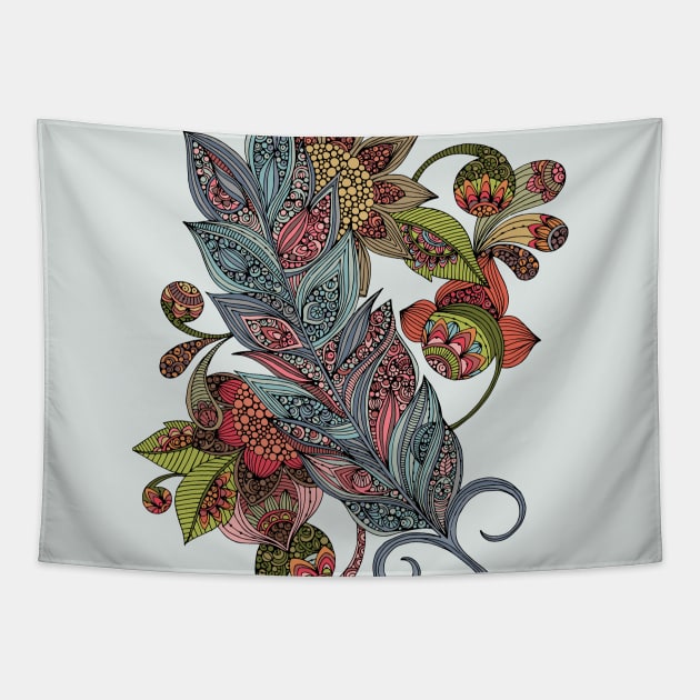 Feather Flowers Tapestry by Valentina Harper