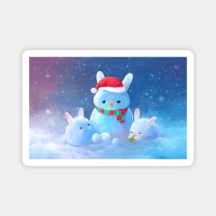 Cute Snow Bunnies Magnet