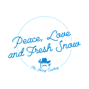 Peace, Love and Fresh Snow - The Skiing Cowboy T-Shirt