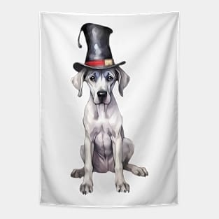 Watercolor Great Dane Dog in Magic Hat Tapestry