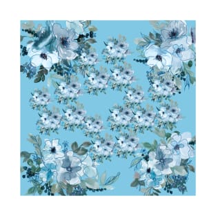 Blue pastel floral #4 T-Shirt