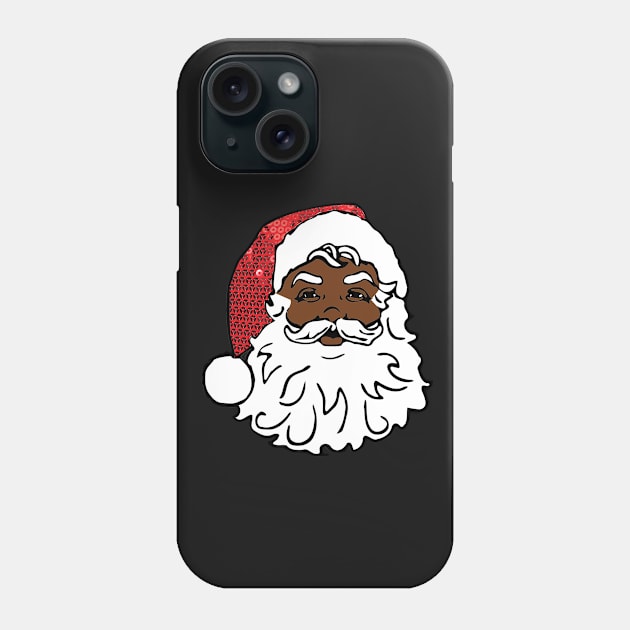 black santa claus christmas Phone Case by gossiprag