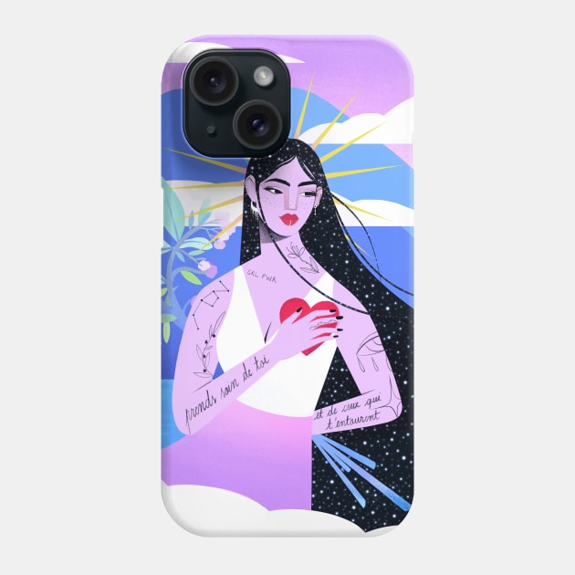 Take Care Phone Case by Aurore Thill