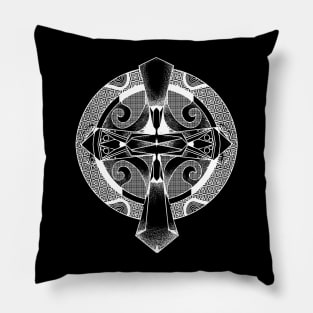 Celtic decorated ornamental cross Pillow