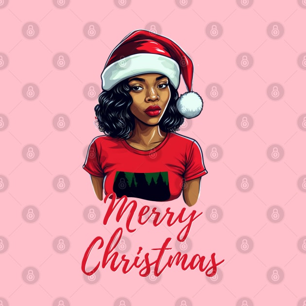 Black Woman Santa, Black Mrs Santa Claus, African American Santa, Merry Christmas by UrbanLifeApparel