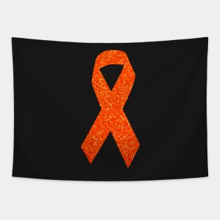 Orange Faux Glitter Awareness Ribbon Tapestry