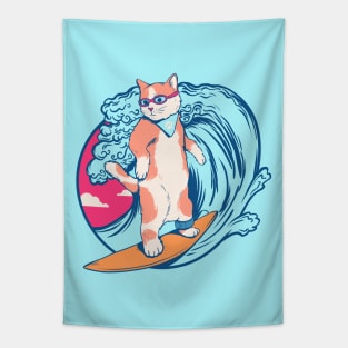 Hang Ten Cat Surfer Tapestry