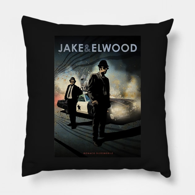 Jake & Elwood - Dodge Monaco bluesmobile - Car Legends Pillow by Great-Peoples