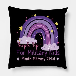 Funny Month Of The Military Child 2022 Rainbow Design Pillow