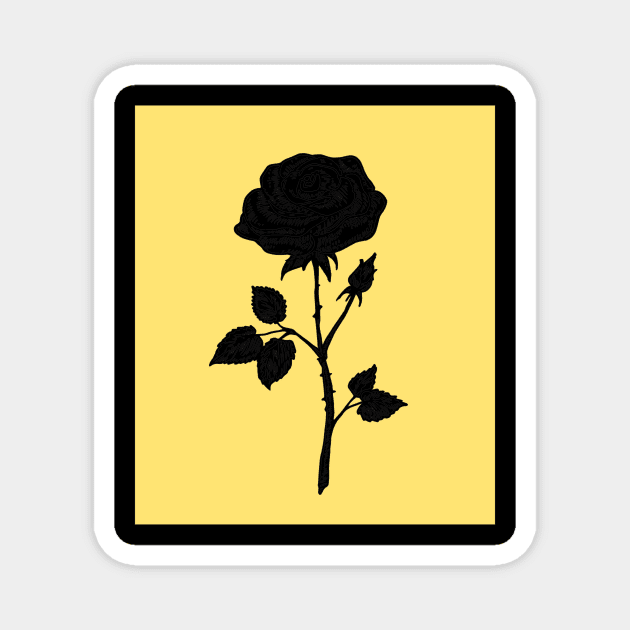 black rose Magnet by minimalstore