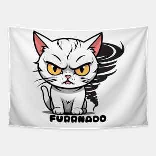 CUTE ANGRY CAT/FURRNADO Tapestry