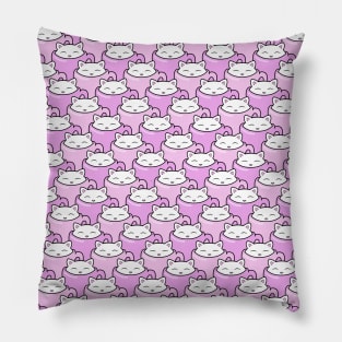 Cute pink and white kitten pattern Pillow