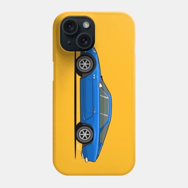 Alpine A110 side profile drawing Phone Case by RJW Autographics