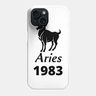Black Aries Zodiac 1983 Phone Case
