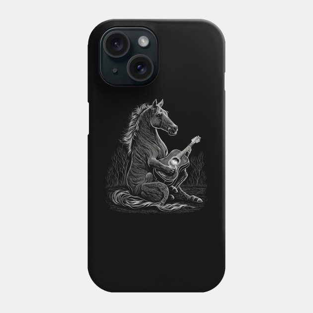 Horse Playing a Guitar Phone Case by AI studio