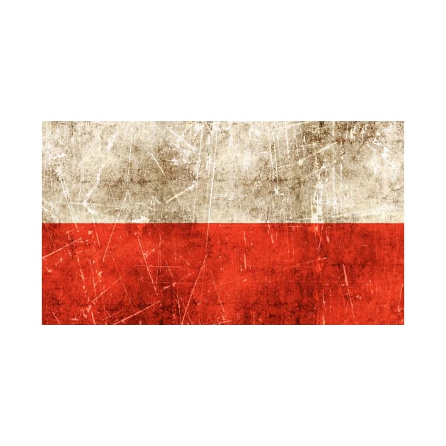 Vintage Aged and Scratched Polish Flag by jeffbartels