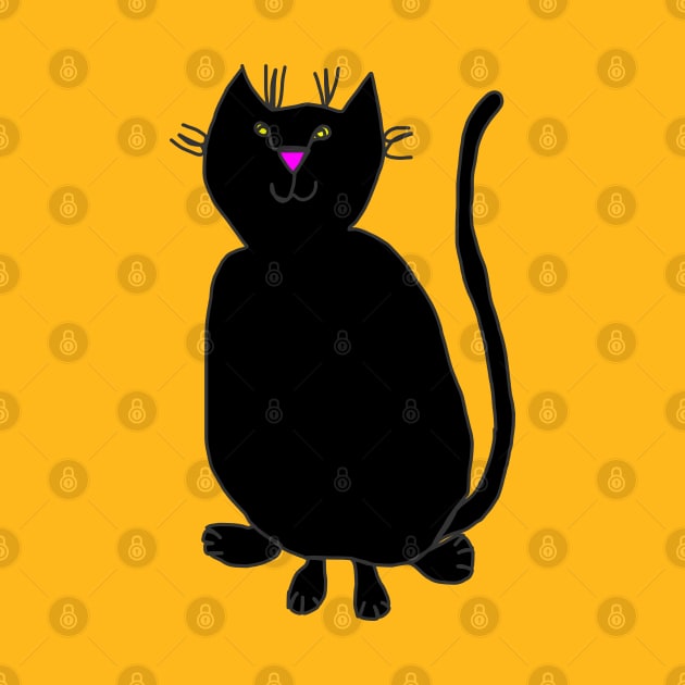 Black String Kitty Cat by ellenhenryart