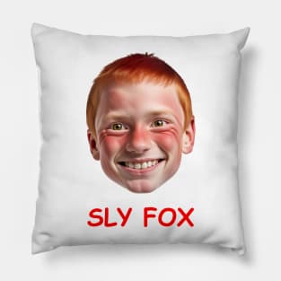 SLY FOX (Red Text) Pillow