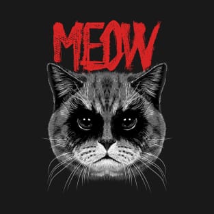 Black Metal Meow Cat T-Shirt