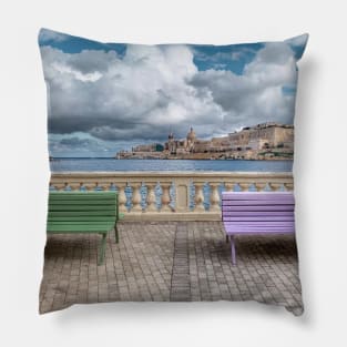 Cloudy day in Malta Pillow