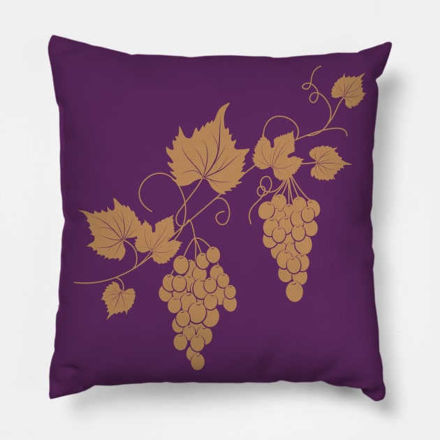 Cute Wine Grapes Pillow by SWON Design