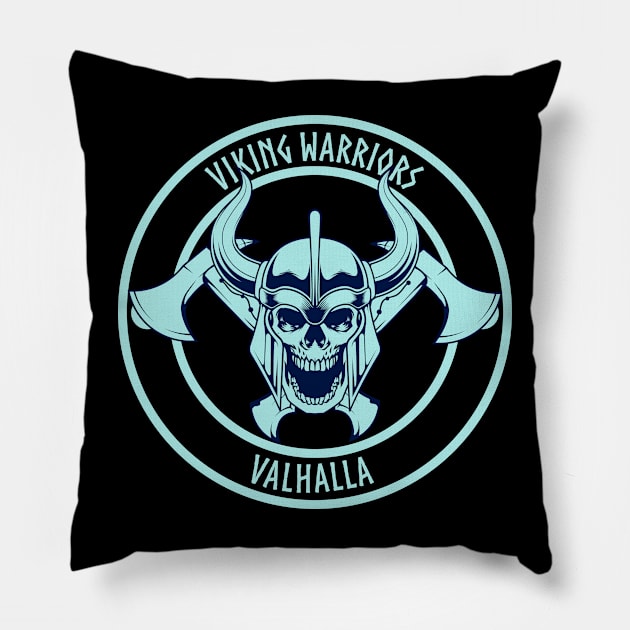 Viking Skull 6.2 Pillow by Harrisaputra