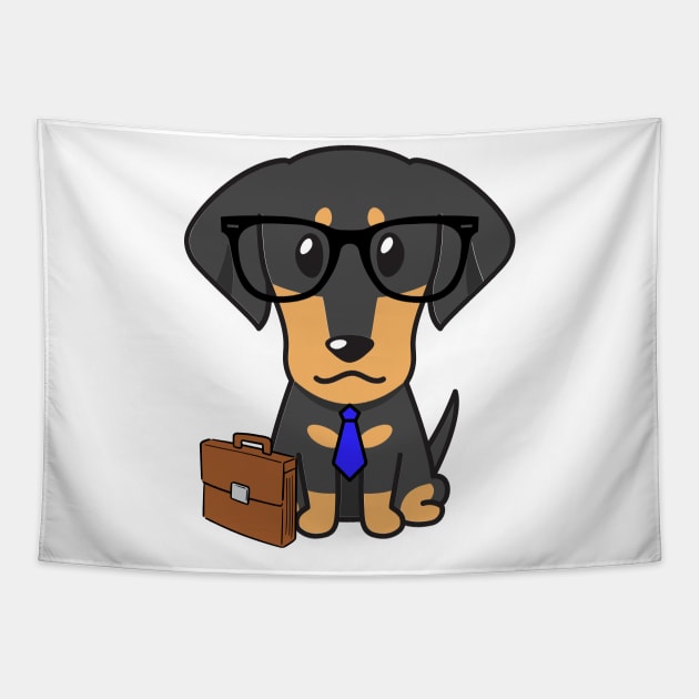 Funny dachshund is on the way to work Tapestry by Pet Station