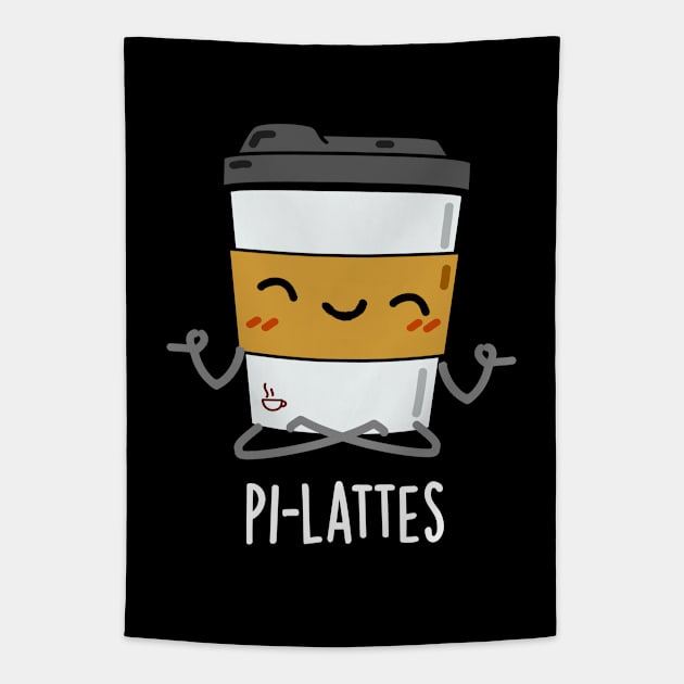 Pi-lattes Funny Latte Pilates Pun Tapestry by punnybone