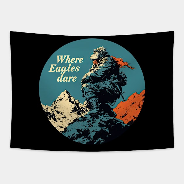 Where eagles Dare Iron Maiden monkey Tapestry by obstinator