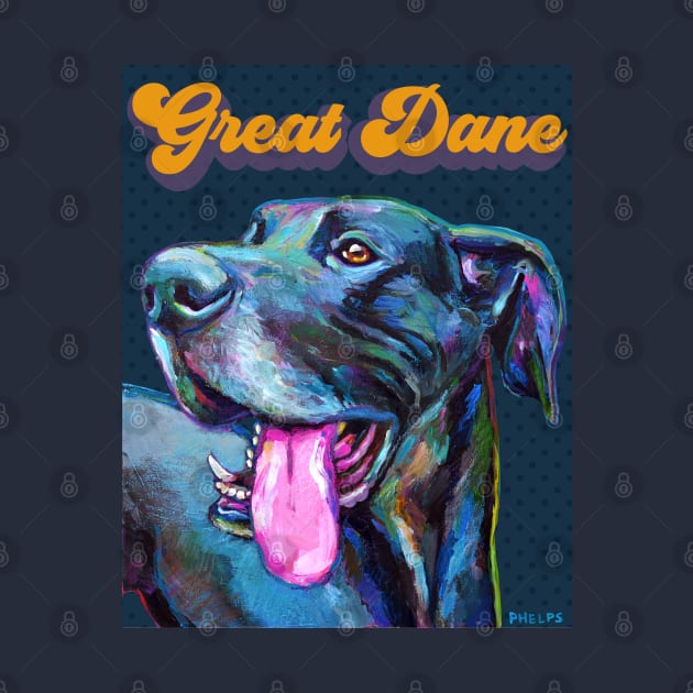 Great Dane Retro by Robert Phelps by RobertPhelpsArt