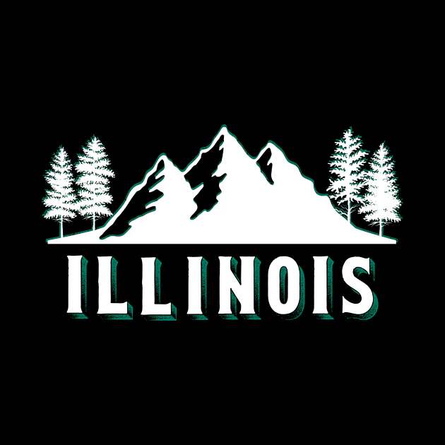 Retro Vintage Illinois USA by JKFDesigns